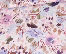 Modal Jersey - Florals - Hellblau/Rosa - Pastellrosa - NIKIKO - abby and me