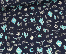 Bio-Jersey - Yeehaw - Western Fairy Tales - Stahlblau - Hamburger Liebe