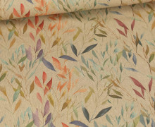 Half Panama Premium -  Baumwolle - Leinenoptik - Watercolor Branches - Beige