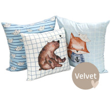 Kissenstoff - DIY - Kissen-Set - Küstenfreunde - Hellblau - Velvet - Treeebird - abby and amy