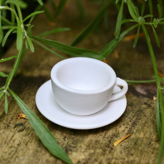 Silikon - Gießform - Tasse mit Untersetzer - Puppenstube - für Puppen - 2-teilig - vielfältig nutzbar