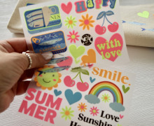 Onkel Bo's Bügelbilder - 1 NEON Überraschungsbogen - vielfältig nutzbar - Wunschgeschenk