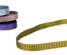 1 Meter Ripsband - 10mm - Glänzend - Streifen - Gold