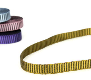 1 Meter Ripsband - 10mm - Glänzend - Streifen - Gold