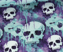 French Terry - Purple Skulls - Lila