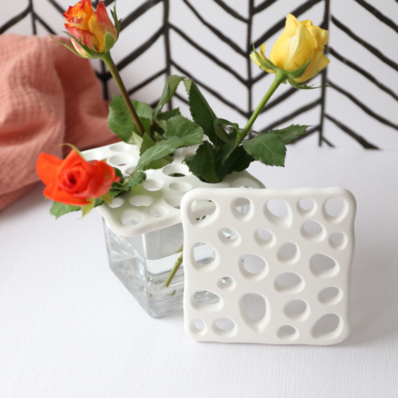 Silikon - Gießform - Blumenretter - Untersetzer - Wabenkreise - Quadrat - vielfältig nutzbar