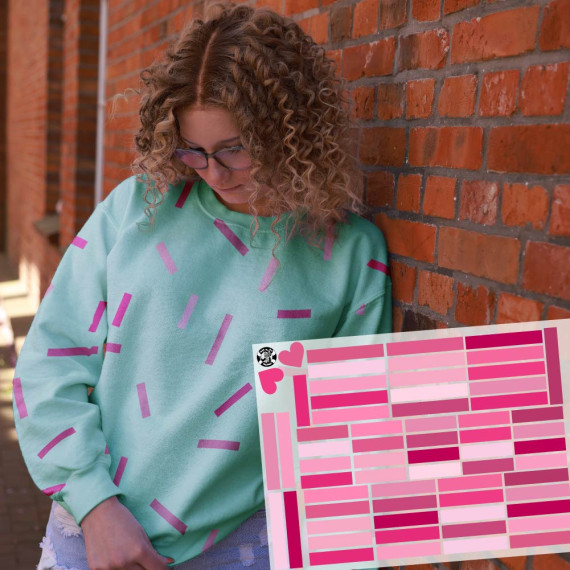 Onkel Bo's Bügelbilder - DIN A4 - Konfetti - Stripes - Rosa