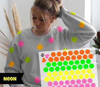Onkel Bo's Neon Bügelbilder - DIN A4 - Konfetti Punkte