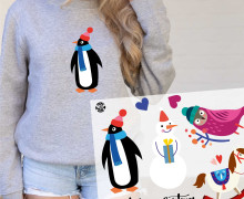 Onkel Bo's Bügelbilder - DIN A4 - Ugly X-Mas - Mix - Penguin - Hamburger Liebe