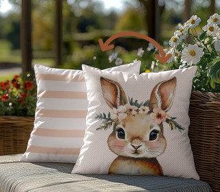 Genähtes Kissen inkl. Inlet -  Delightful Bunnies - Streifen - Mein Hanseherz