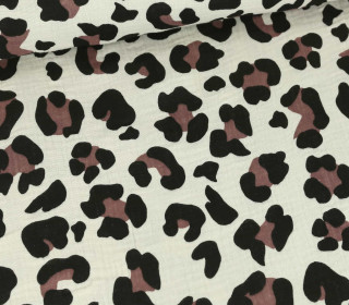 Musselin - Muslin - Double Gauze - Leo Multicolor - Schnuffeltuch - Windeltuch - Creme/Braun