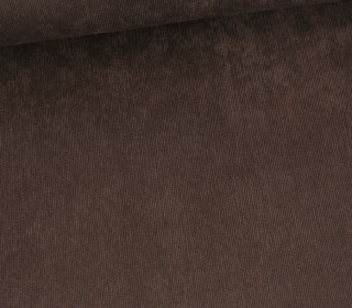 Feincord - leicht dehnbarer Babycord - Uni - 240g - Dunkelbraun