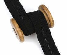 1 Meter Einfassband - Wolltresse - Falztresse - 30mm - Uni - Schwarz