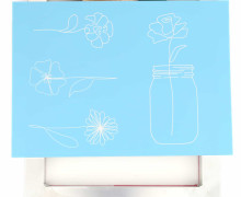 Schablone - Weckglas & Blumen - A4 - selbstklebend & wiederverwendbar - für Siebdruck