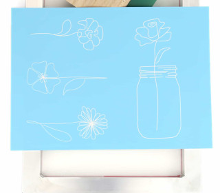 Schablone - Weckglas & Blumen - A4 - selbstklebend & wiederverwendbar - für Siebdruck