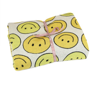 1,8m Zuschnitt - Bio-Jacquard - 4 Farb Spezial Jacquard Jersey - Smile - Choose Your Vibe - Warmweiß - Hamburger Liebe