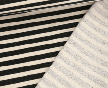 Seemannssweat - Leicht Angeraut - Yarn Dyed Stripes - Meliert - Warmweiß/Schwarz