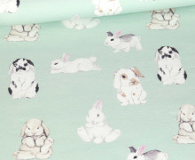 Sommersweat - Bio Qualität - Adorable Bunnies - Ostern - Mint - abby and me