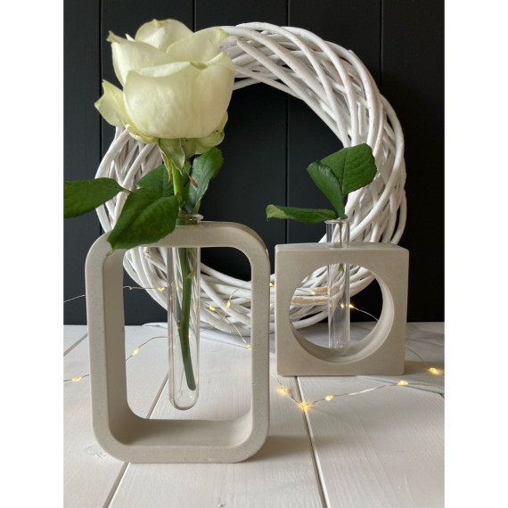 Silikon - Gießform - Reagenzglashalter - Vase / Kerzenhalter - Quadrat - 2 in 1 - vielfältig nutzbar