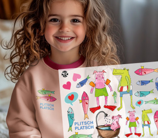 Onkel Bo's Bügelbilder - DIN A4 - fröhliche Tierfreunde - Badevergnügen - ela ideen