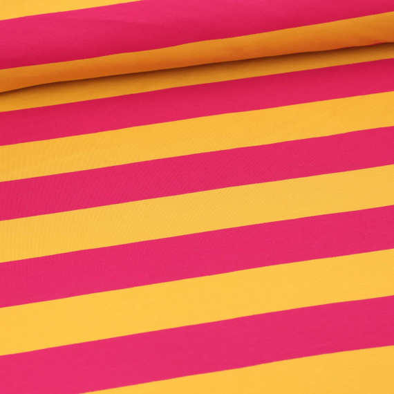 Sommersweat - Just Stripes! - Streifen - Fuchsia/Senfgelb