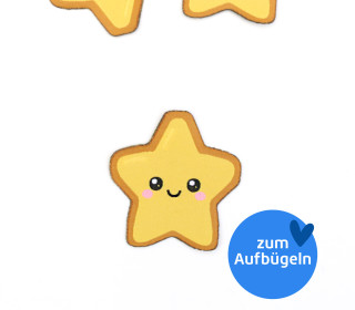 1 Label - Patch zum Aufbügeln - Stern - Gelb