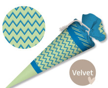 DIY-Nähset Schultüte - GESCHWISTERTÜTE - Zickzack - Velvet - abby and amy