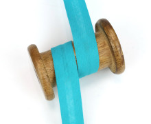 3 Meter Schrägband - Baumwolle - Türkis - Uni - 2cm x 3m - Zugeschnitten