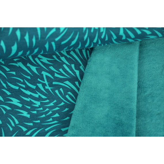 Alpenfleece - Kuschelstoff - Striche - Grafisch - Petrol