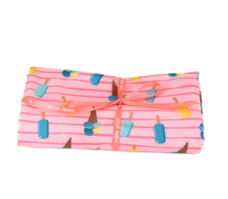 1,3m Zuschnitt - Badelycra - Stripey Summer Days - Ice Cream - Rosa - abby and me