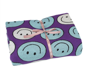 1,65m Zuschnitt - Bio- Jacquard - 4 Farb Spezial Jacquard Jersey - Smile - Choose Your Vibe - Lila - Hamburger Liebe