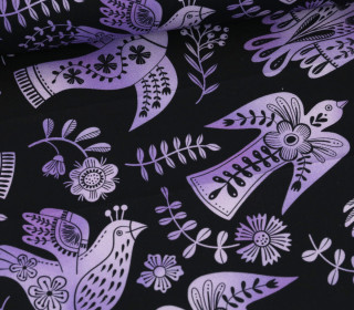 Bio-Canvas - Feste Baumwolle - Southern Ease - Wild Chorus - Schwarz - Hamburger Liebe