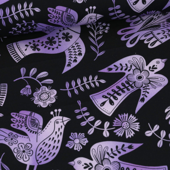 Bio-Canvas - Feste Baumwolle - Southern Ease - Wild Chorus - Schwarz - Hamburger Liebe
