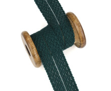 1 Meter Einfassband - Einfasstresse - Wolltresse - 32mm - Uni - Flaschengrün