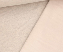 Alpenfleece - Baumwolle - Kuschelstoff - Uni - Beige Meliert
