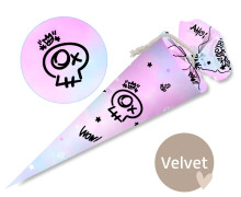 DIY-Nähset Schultüte - GESCHWISTERTÜTE - UrbanArt - Skull - Pink - Velvet - abby and amy