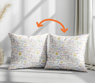 Genähtes Kissen inkl. Inlet - All Das Glück Dieser Welt - Weiß - Frittendesign - Mein Hanseherz