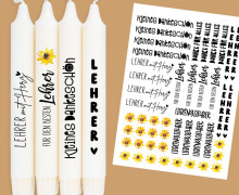 DIN A4 - Tattoofolie - Lehrer mit Herz - für Kerzen / Keramik