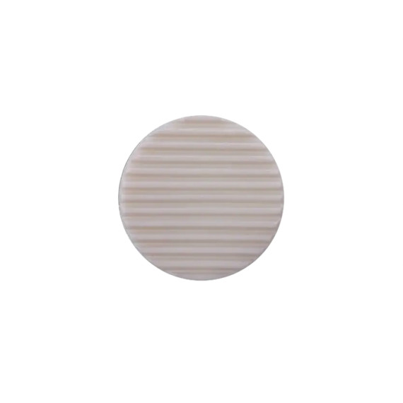 1 Polyesterknopf - 22mm -  Öse - Rippen - Hellgrau