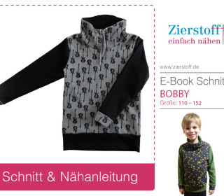 E-BOOK – Sweatshirt mit Rollkragen “BOBBY” – mit oder ohne Ösen, GR. 110 – 152