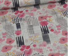 Sommersweat - Abstraktes Blumen Wirrwarr - Grau Meliert - abby and me