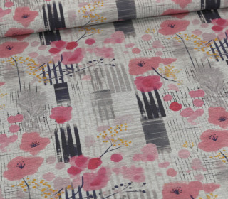 Sommersweat - Abstraktes Blumen Wirrwarr - Grau Meliert - abby and me