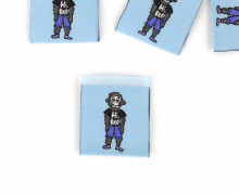 1 Label - Hi BRO! - cooler Affe - Graublau - EMJO-DESIGN
