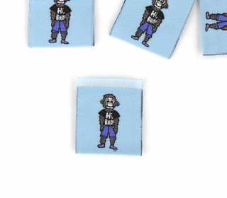1 Label - Hi BRO! - cooler Affe - Graublau - EMJO-DESIGN