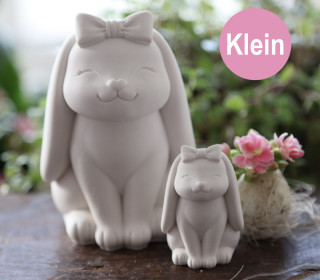 Silikon - Gießform - Osterhase - Dekohase - mit Schleife - Klein - vielfältig nutzbar
