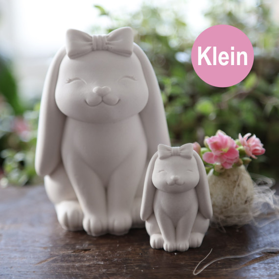 Silikon - Gießform - Osterhase - Dekohase - mit Schleife - Klein - vielfältig nutzbar