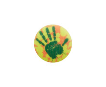 1 Polyesterknopf - Rund - 18mm - Öse - Kinder - Hand - Dunkelgrün
