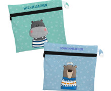 DIY-Nähset - 2 Wetbags - Nilpferd und Bär - Frida Kreativ