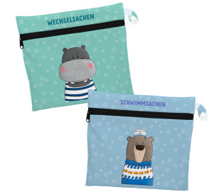 DIY-Nähset - 2 Wetbags - Nilpferd und Bär - Frida Kreativ