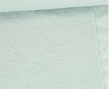 Baumwolle Webware - Brodery - Blumenstickerei - Bogenkante - Pastelltürkis